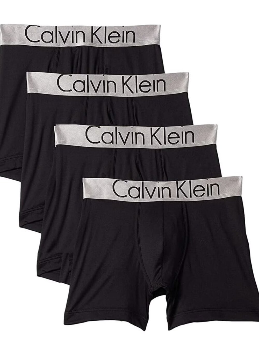 CALVIN KLEIN MEN - 213 BLACK LARGE - 4 PACK MICROFIBER BOXER UNDERWEAR Black